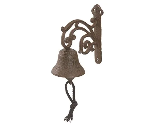 Dehner Glocke nostalgisch, ca. 18.5 x 7.5 x 15 cm, Gusseisen, edelrostfarben, Braun