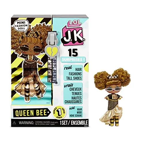LOL Surprise JK Mini-Modepuppe - 15 Überraschungen, Kleidung & Accessoires - Sammlerstück - Queen Bee