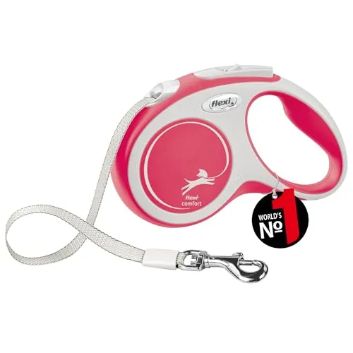 flexi® Comfort S Gurt 5 m rot, Roll-Leine für Hunde bis 15 kg