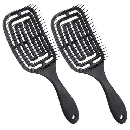 Vinabo 2 Haarbürste, Haarbürste ohne Ziepen, Entwirrbürste geeignet, Locken & lange Haare Hair Hair comb für nasses und Trockenes Haar, Entwirrungs-Massagebürste für Frauen/Männer/Kinder