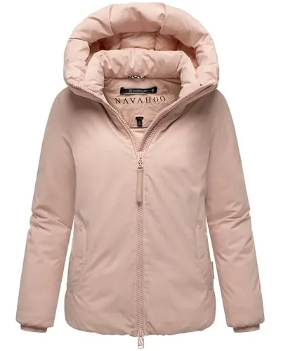 Navahoo Damen Winterjacke Blütenlicht 14 Light Peach Gr. L - Wärmende Winterjacke mit 2-Wege-Reißverschluss und voluminösem Stehkragen. Ideal für kalte Tage dank wasserabweisendem Material und zwei fleecegefütterten Taschen. Perfekt für den urbanen Alltag oder Outdoor-Aktivitäten.