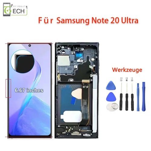 Samsung Galaxy Note 20 Ultra N986 LCD Display (OLED) Rahmen 6.67