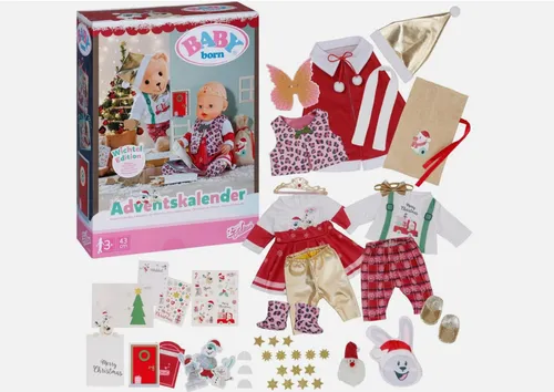 BABY born Adventskalender mit 24 Überraschungen - Spielzeug-Adventskalender mit 24 liebevollen Accessoires, darunter Kleidung und Bären-Themen, ideal für kreative Rollenspiele und unvergesslichen Spielspaß.