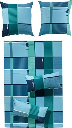 Erwin Müller Flanell Bettwäsche Set, 40x80 cm & 135x200 cm - Bettwäsche-Sets aus kuscheligem Flanell, temperaturausgleichend und pflegeleicht, mit modernem grafischen Dessin und praktischem Reißverschluss für einfachen Bezug.