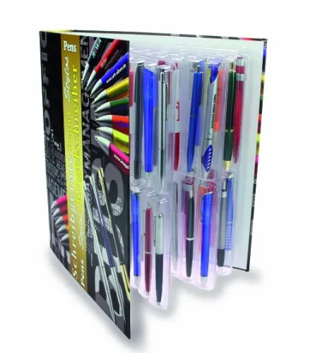 SAFE 7929 Schreibgeräte Sammelalbum A4 - Koffer zur stilvollen Aufbewahrung von 32 Füllern und Kugelschreibern, ideal für Sammler und Präsentationen.