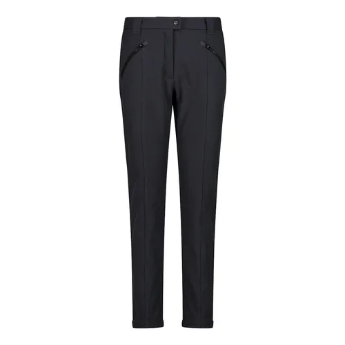 CMP Woman Long Pant antracite (U423) - Damen Outdoor- und Wanderhose mit wasserabweisender Funktion, ideal für kühle Tage. Das Fleece-Innenfutter sorgt für Wärme und Komfort, während der Slim Fit Schnitt optimale Bewegungsfreiheit bietet.