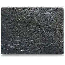Basera® Schneidebrett Glasschneideplatte aus Sicherheitsglas mit Silikonfüßen, ESG-Sicherheitsglas, (1-St), Schiefer, 40 x 30 cm 30,00 cm x 40,00 cm x 0,80 cm