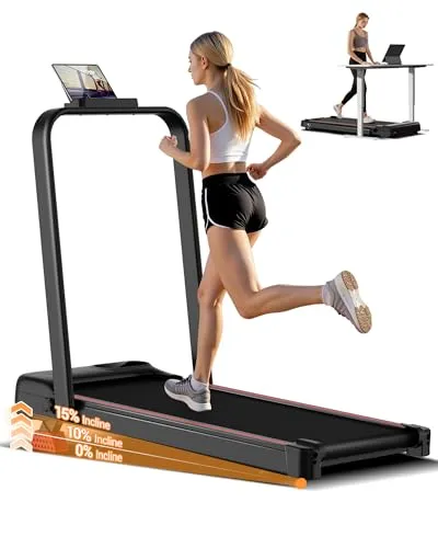 CURSOR Laufband für Zuhause Klappbar mit Steigung, Laufbänder 12KM/H, Treadmill for Home mit 3,0-PS-Motor und LED-Anzeige, Max Belastung 136KG, Sicher