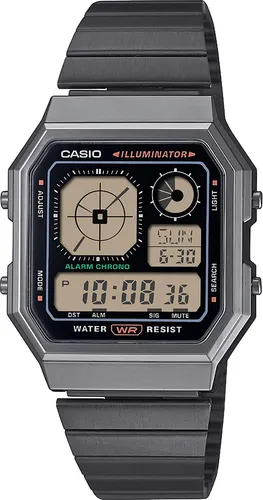 Casio Watch A130WEGG-1AEF - Herren Armbanduhr mit analog-digitalem Display, wasserdicht bis 3 bar, bietet viele Funktionen wie Stoppuhr und Kalender. Ideal für Technikliebhaber und im stylischen Design.