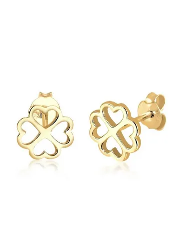 Elli Paar Ohrstecker Kinder Kleeblatt Glücksbringer 925 Silber - Ohrstecker für Kinder aus 925er Sterling Silber, verziert mit hochwertiger Emaille. Ein süßer Glücksbringer in Kleeblatt-Design, perfekt als Geschenk für kleine Glückskinder!