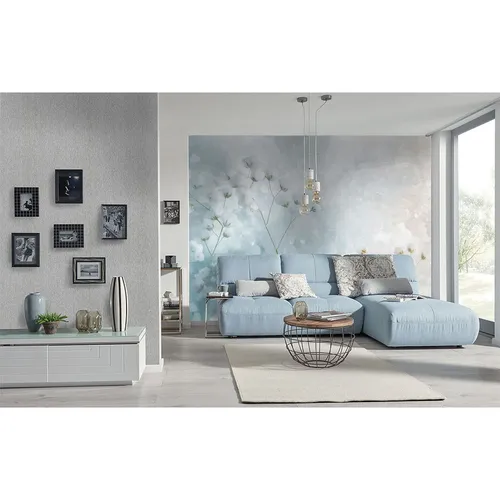 Erismann Fototapete Floral Motiv Blau Creme 22077-07-01 - Stylische Fototapete mit floralem Motiv in Blau und Creme aus der Kollektion 