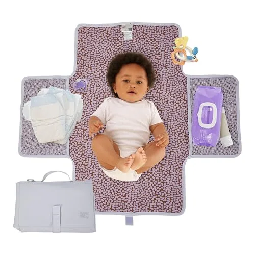 Hylat Baby Wickelunterlage – Faltbare & Abwaschbare Wickelmatte für Unterwegs – Leichte, Tragbare, mit Taschen & Klettverschluss – Hygienische Wickelunterlage für Kinderwagen & öffentliche Toiletten