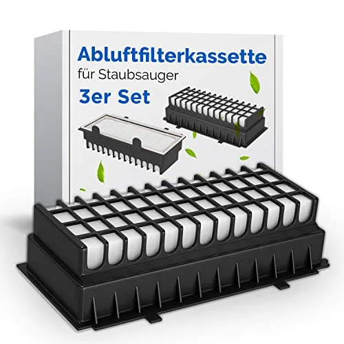 VIOKS Abluftfilterkassette Set 3x Hepa-Filter Ersatz für Bosch Siemens 00577281 00573928 für Staubsauger Filter Filterkassette Lamellenfilter Staubsaugerfilter Hygienefilter