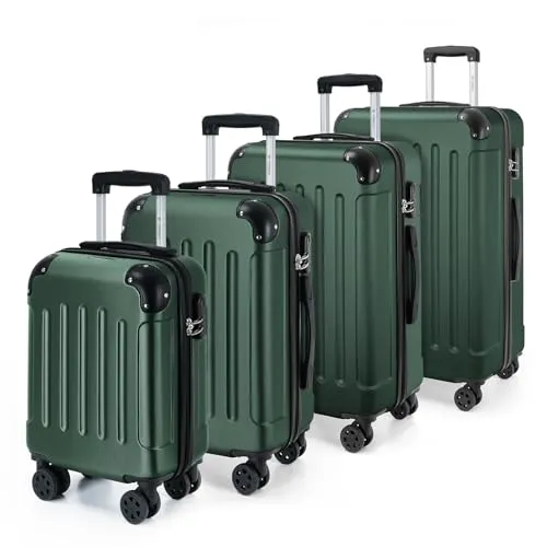 yonsly Kofferset 4-teilig Hartschalenkoffer S-M-L-XL mit 360° Rollen