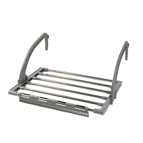 Clarsen® Heizkörper Wäschetrockner ausziehbar – Balkonwäschetrockner & Wäscheständer – Ideal für Heizkörper, Balkon & Badewanne – bis zu 4,5 m Trockenleine – Stabil & platzsparend – Inkl. Sockenclip