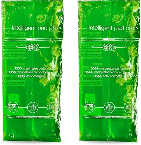 TK Gruppe Kalt-Warm-Kompresse Kühlpads - Gelkissen grün für Kühlbox Kühlschrank Kühltasche, 3er Set 2-tlg., 3x 15cm x 15cm, Mikrowelle geeignet / Wiederverwendbar