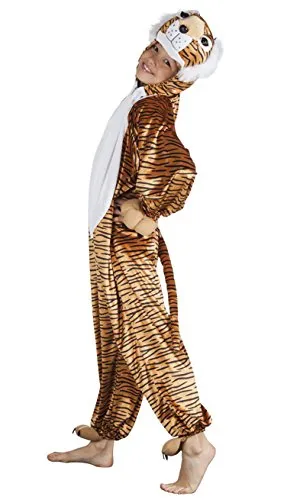 Boland - Kostüm für Kinder Tiger Plüsch, Reißverschluss vorne, Karneval, Halloween, Fasching, Mottoparty, Verkleidung, Theater