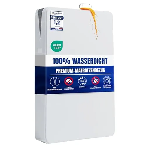 Produktbild Utopia Bedding Matratzenbezug 140 x 190 x 20 cm Wasserdichter mit Reißverschluss, Oeko-TEX Zertifiziert, Matratzenschoner, White
