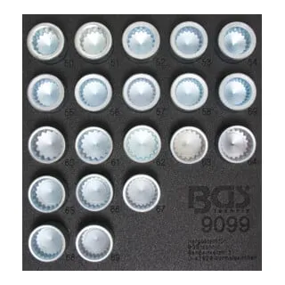 BGS 9099 | Felgenschloss-Werkzeugsatz für Porsche und VW Touareg - Felgenschloss-Muttern, 20-teiliges Set zur einfachen Demontage und Montage von Felgenschlössern, inklusive 19 mm Sechskant-Antrieb.