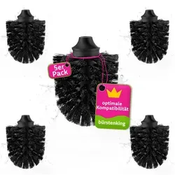 Bürstenking WC-Reinigungsbürste Ersatzbürstenkopf WC-Bürste Ø 60–85 mm – M12-Innengewinde Weiß/Schwarz, M12 Innengewinde schwarz Ø 7,7 cm