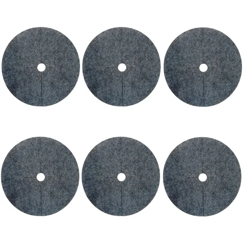 Bertoni Unkrautbekämpfungsscheiben 6 Stück 50 cm grau - Garten- & Gewächshaus-Zubehör, umweltfreundliche Unkrautbekämpfungsscheiben aus recyceltem Material, die Feuchtigkeit speichern und die Pflege von Pflanzen erleichtern.