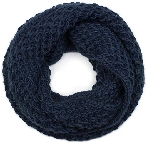 styleBREAKER Unisex Grobstrick Loopschal - Midnight Blue - Winter Strickschal in voluminöser Grobstrick-Optik, angenehm warm und elastisch. Ideal für kalte Temperaturen, kann mehrfach um den Hals getragen werden. Größe: ca. 69 x 27 cm, One Size.