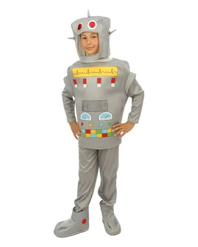 P' CLOWN Roboter-Kostüm für Kinder – Grau (3-4 Jahre) in grau von p'tit clown