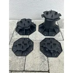 Höhenverstellbare Plattenlager PRO FIXX L: 60 - 140 mm, 10 Stück - Robuste Stelzlager für eine einfache und langlebige Unterkonstruktion Ihrer Terrasse. Ideal für alle Plattenarten, wetterbeständig und mit stufenloser Höhenverstellung für präzise Anpassungen.