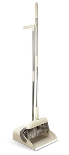 Maximex Kehrschaufel Set mit langem Stiel - Schaufel- & Besensets mit innovativem Besenkamm zur mühelosen Reinigung von Haaren und Staub. 180° drehbarer Besen-Kopf für schwer erreichbare Ecken und magnetische Befestigung für platzsparende Aufbewahrung.