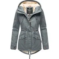 Marikoo Damen Winterjacke Manolya – Teddyfellfutter & Baumwolle - Die Marikoo Winterjacke Manolya kombiniert elegantes Design und hohen Tragekomfort. Aus 100 % Baumwolle gefertigt, sorgt sie für ein angenehmes Hautgefühl. Kuscheliges Teddyfell hält warm, während die gefütterte Kapuze zusätzlichen Schutz bietet.