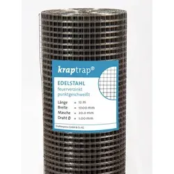 Kraptrap® Voliere Volierendraht Edelstahl V2A I Käfigdraht Schweißgitter I 1,00 mm stark Drahtzaun Maschendraht Drahtzaun 1200 cm