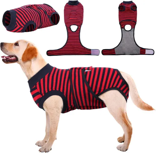 Kuoser Hundebody nach Kastration, rot XL - Atmungsaktiver Hundebody für nach der Operation, schützt vor Lecken und Kratzen, bietet Komfort und Bewegungsfreiheit, ideal als Alternative zum Kegel-E-Kragen.