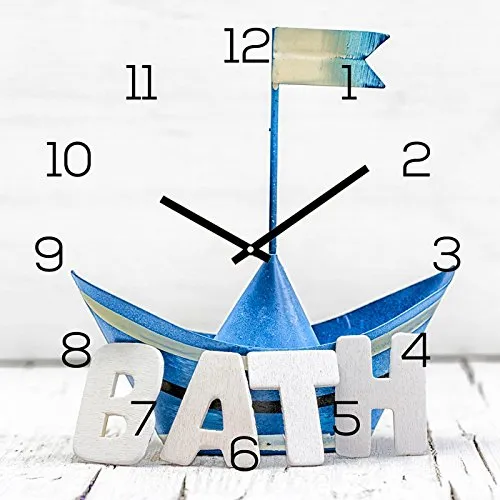 Levandeo® Wanduhr – Maritimes Design 30x30cm aus Glas