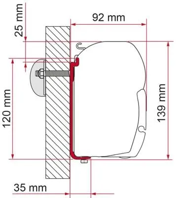 Fiamma F45 Adapter für Kit AS 120 von Fiamma