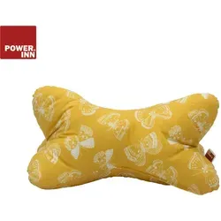 POWER INN Leseknochen - Gelbes Lesekissen mit Schmetterlingen - Kopfkissen & Körperkissen, ca. 46x25 cm, bequem und ideal zum Lesen oder Entspannen, mit pflegeleichtem Baumwollbezug und weicher Polyesterfüllung.