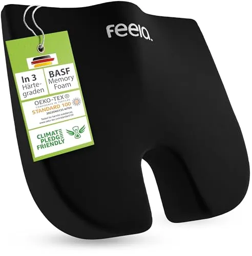 feela.® Orthopädisches Keilkissen Stuhl – Ergonomisches Sitzkissen für Auto & Sofa mit 3 Härtegraden - Rücken- & Sitzkissen – Orthopädisches Keilkissen mit Memory-Effekt, fördert die aufrechte Haltung und lindert Schmerzen beim Sitzen. Ideal für Büro, Auto oder Sofa.