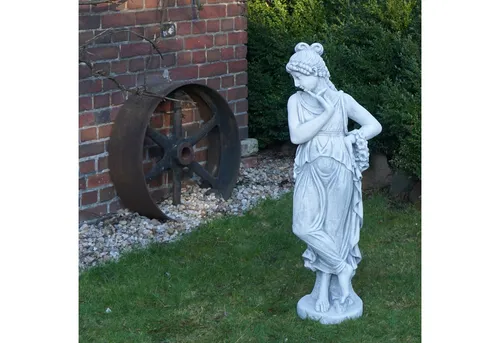 Gartendekoparadies.de Antike Frauen Statue, H. 121 cm, Frostsicher - Elegante Gartenfigur mit 121 cm Höhe, inspiriert von griechischen Göttinnen. Diese frostfeste Statue verleiht Ihrem Außenbereich einen Hauch von klassischer Schönheit und zeitloser Eleganz.