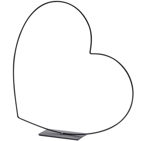 matches21 HOME & HOBBY Dekofigur Herz liegend auf Fuß Dekoherz Dekofigur schwarz Ø 39x0,4 cm (1 St)