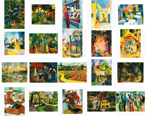 Kunstkarten-Set August Macke - Hochformat - Hochwertiges Kunstpostkarten-Set mit Motiven von August Macke, ideal für den persönlichen Gebrauch oder als Geschenk. Größe: 14,8 x 10,5 cm, klassischer Stil für alle Zimmer.