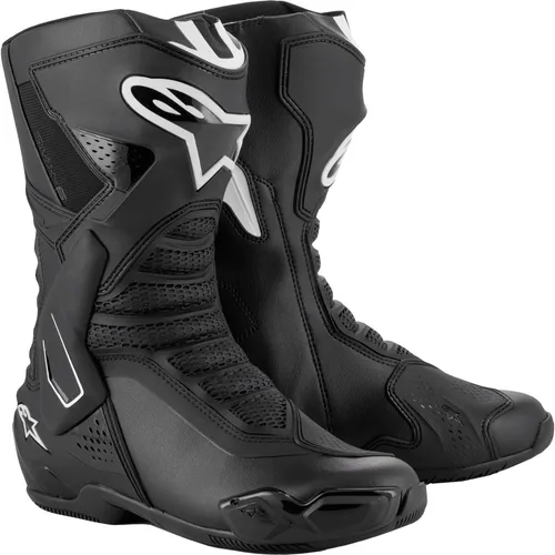 Alpinestars SMX-6 V3 Motorradstiefel Schwarz/Weiß Größe 45 - Motorradstiefel mit innovativen Sicherheitsfunktionen, perfekter Passform und hervorragendem Schutz für Rennstrecke und Straße.