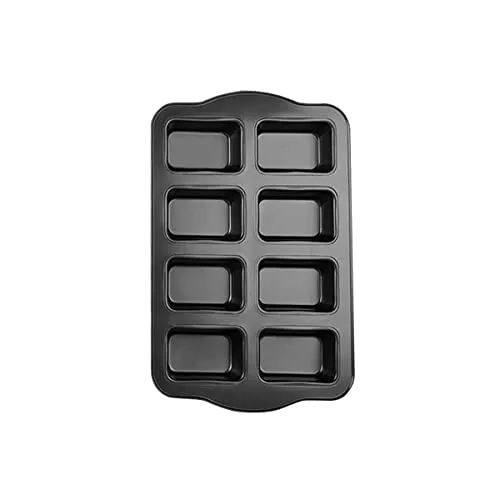 Gurlideo 8 Mini-Kastenformen, Kastenform, antihaftbeschichtet, Karbonstahl, Backform zum Backen, Grau (1 Set)