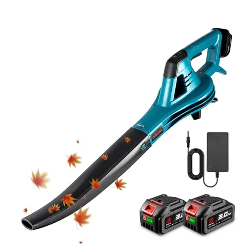ONEVAN Laubbläser Akku – 350 km/h Elektrisches Gebläse mit 6-Gang