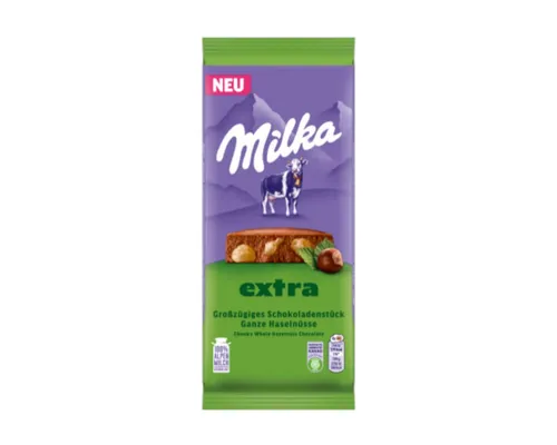 MILKA Schokolade, Milka EXTRA Ganze Nuss Schokolade mit ganzen Haselnüssen 190g