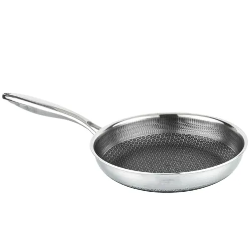 4BIG.fun Bratpfanne Ø28cm Edelstahl Induktion - Hochwertige Edelstahlpfanne mit Wabenstruktur und kratzfester Antihaftbeschichtung, ideal für gesundes Braten und einfache Reinigung. Perfekt für jede Küche!