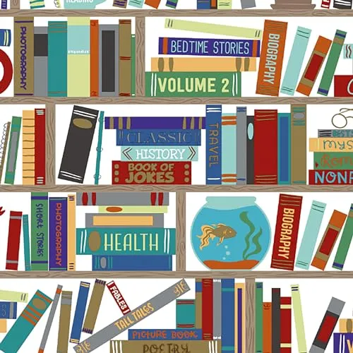 Geschenkpapier Geburstag Erwachsene 70cm x 2m Rolle (Bunt mit Buch Motiv)