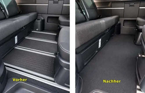 Fußmatte für VW T5 T6 Multivan California passend Automatte Hinten Innen Velours