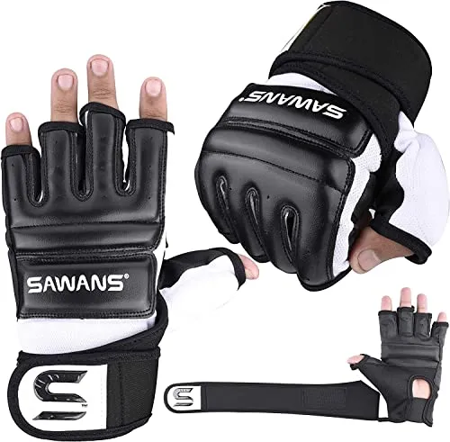 SAWANS Boxsack-Boxhandschuhe X-Large - Hochwertige Punchinghandschuhe für MMA, Karate und Taekwondo. Mit Gel-Pads für perfekten Halt und schweißableitendem Spandex für höchsten Komfort.