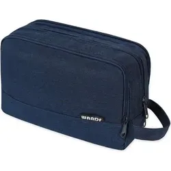 Kulturbeutel Herren Damen Reise Kosmetiktasche Denim Pure Marineblau