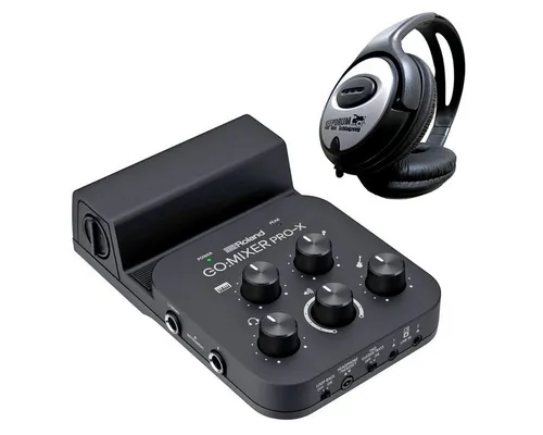 Roland Audio Roland GO Mixer Pro-X Audio-Interface mit Kopfhörer Digitales Aufnahmegerät (Kompakter Audio-Mixer für Mobilgeräte)