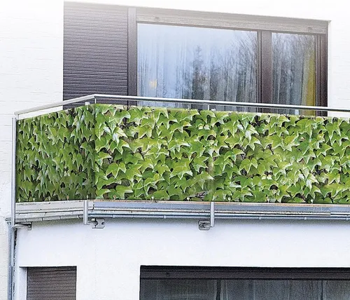 Maximex Balkon-Sichtschutz WILDER WEIN - Schnelltrocknend & Reißfest - Gartendeko: Balkon-Sichtschutz schützt Ihre Privatsphäre, ist schnelltrocknend und reißfest. Ideal für ungestörte Sommermomente. Inkl. 25 Kabelbinder zur einfachen Befestigung.
